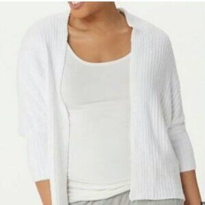 Barefoot Dreams White Cozychic Lite Ribbed Shrug Cardigan - S/M